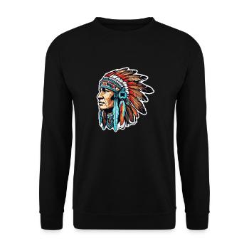 indien - natif americain - usa - Sweat-shirt Unisexe - noir - Devant - Alina (178cm) & Michal (187cm)