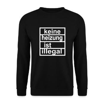 keine heizung ist illegal - Vers.2 - Unisex Pullover - Schwarz - Vorne - Alina (178cm) & Michal (187cm)