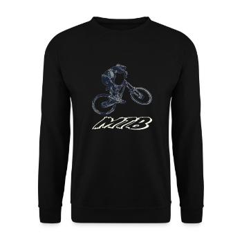 Downhill mountain biking - Unisex Sweatshirt - black - Front - Alina (178cm) & Michal (187cm)