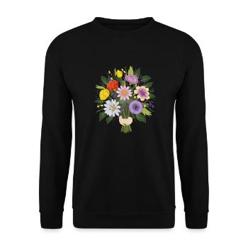 Garten Blumenstrauß - Unisex Pullover - Schwarz - Vorne - Alina (178cm) & Michal (187cm)