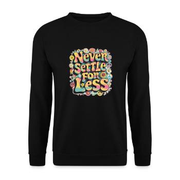 Never settle for the minimum - Unisex Sweatshirt - black - Front - Alina (178cm) & Michal (187cm)