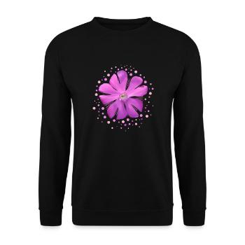 pink flower - Unisex Sweatshirt - black - Front - Alina (178cm) & Michal (187cm)