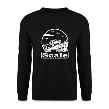 superScale Logo weiß - Unisex Pullover - Schwarz - Vorne - Alina (178cm) & Michal (187cm)