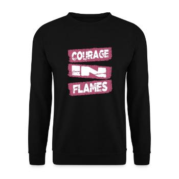 bravery in action conquering fears fire department - Unisex Sweatshirt - black - Front - Alina (178cm) & Michal (187cm)