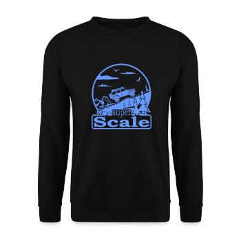 superScale Logo blau - Unisex Pullover - Schwarz - Vorne - Alina (178cm) & Michal (187cm)