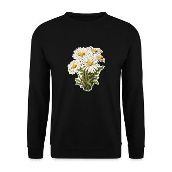 Chamomile Bouquet - Unisex Sweatshirt - black - Front - Alina (178cm) & Michal (187cm)