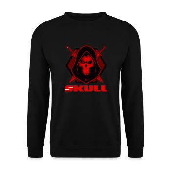 Totenkopf Böse Erwachen - Unisex Pullover - Schwarz - Vorne - Alina (178cm) & Michal (187cm)