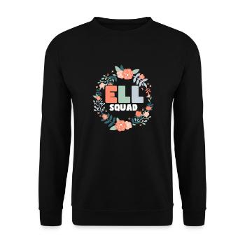 ELL Squad English Lesson Language Learning - Unisex Sweatshirt - black - Front - Alina (178cm) & Michal (187cm)