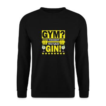 GYMNASE? Je croyais que vous aviez dit Gin ! - Sweat-shirt Unisexe - noir - Devant - Alina (178cm) & Michal (187cm)