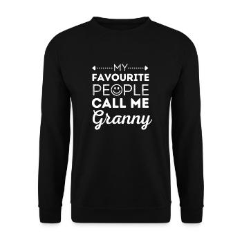 Mes personnes préférées m’appellent Mamie pour grand-mère - Sweat-shirt Unisexe - noir - Devant - Alina (178cm) & Michal (187cm)