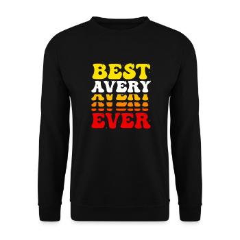 Best Avery Ever - Cute Groovy Vintage Custom - Unisex Sweatshirt - black - Front - Alina (178cm) & Michal (187cm)