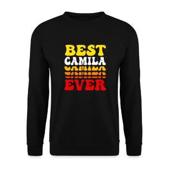 Groovy Vintage Custom Camila Name - Mignon Meilleur - Sweat-shirt Unisexe - noir - Devant - Alina (178cm) & Michal (187cm)