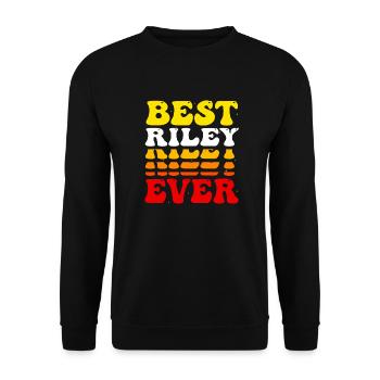 Meilleur Riley de tous les temps - Mignon Groovy Vintage Custom - Sweat-shirt Unisexe - noir - Devant - Alina (178cm) & Michal (187cm)