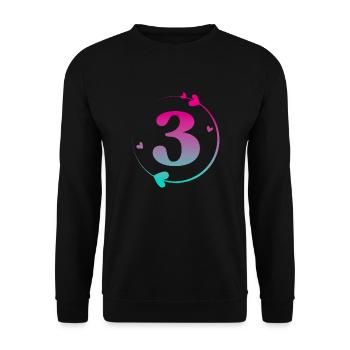 3rd Birthday Colorful Heart Circle - Unisex Sweatshirt - black - Front - Alina (178cm) & Michal (187cm)