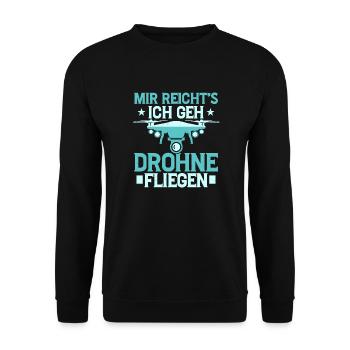 J’en ai assez, je vais voler drone rc drone quad - Sweat-shirt Unisexe - noir - Devant - Alina (178cm) & Michal (187cm)