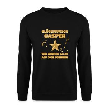 Kollegin Casper - Unisex Pullover - Schwarz - Vorne - Alina (178cm) & Michal (187cm)