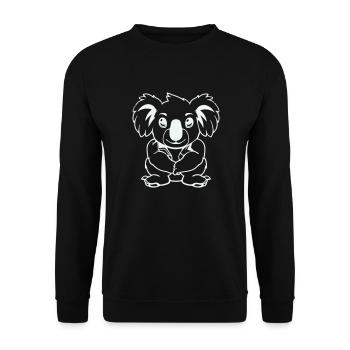koalabär comic - Unisex Pullover - Schwarz - Vorne - Alina (178cm) & Michal (187cm)