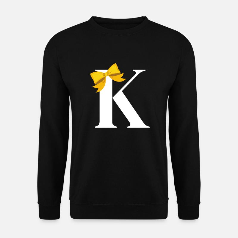 Buchstabe k gelbe Schleife - Unisex Pullover - Schwarz