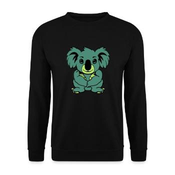 Koala Ours Bande Dessinée Animal - Sweat-shirt Unisexe - noir - Devant - Alina (178cm) & Michal (187cm)