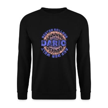 Vorname Dario - Unisex Pullover - Schwarz - Vorne - Alina (178cm) & Michal (187cm)