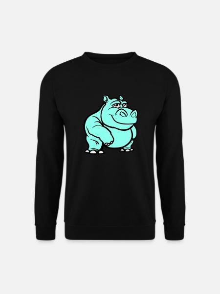 Nilpferd Comic - Unisex Pullover - Schwarz