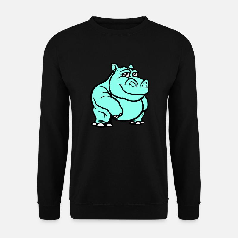 Nilpferd Comic - Unisex Pullover - Schwarz