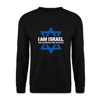 Hebrew Heritage: Israel, Descendants of Abraham - Unisex Sweatshirt - black - Front - Alina (178cm) & Michal (187cm)