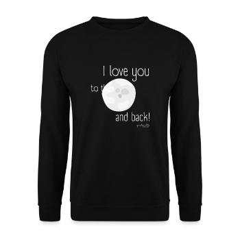 L’amour de la lune et du retour – design romantique - Sweat-shirt Unisexe - noir - Devant - Alina (178cm) & Michal (187cm)