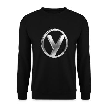 Chrome ,, Nuclear Disarmament " Metallic - Unisex Sweatshirt - black - Front - Alina (178cm) & Michal (187cm)