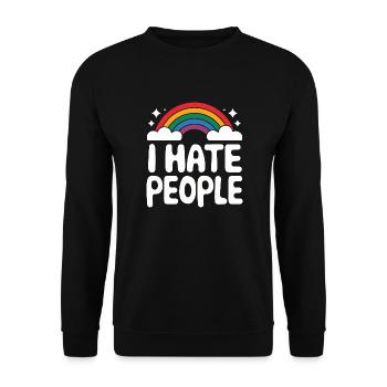 Lustig Sarkasmus sarkastischer Humor Ironie - Unisex Pullover - Schwarz - Vorne - Alina (178cm) & Michal (187cm)