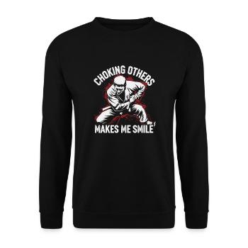 Spaß und Präzision im Jiu Jitsu - Unisex Pullover - Schwarz - Vorne - Alina (178cm) & Michal (187cm)
