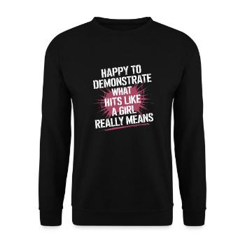 Strength and self-confidence in karate - Unisex Sweatshirt - black - Front - Alina (178cm) & Michal (187cm)