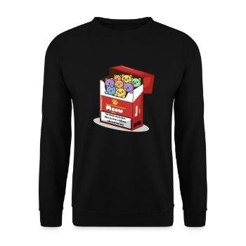 Katzen erhöhen die Lebenserwartung, lustige Katze - Unisex Pullover - Schwarz - Vorne - Alina (178cm) & Michal (187cm)