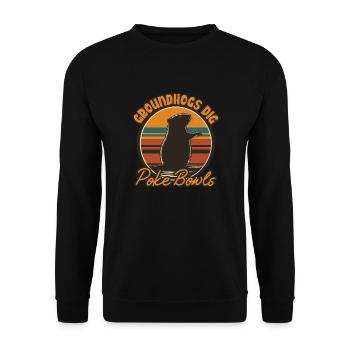 Murmeltiere graben Poke Bowls Lustiges Design für Feinschmecker - Unisex Pullover - Schwarz - Vorne - Alina (178cm) & Michal (187cm)