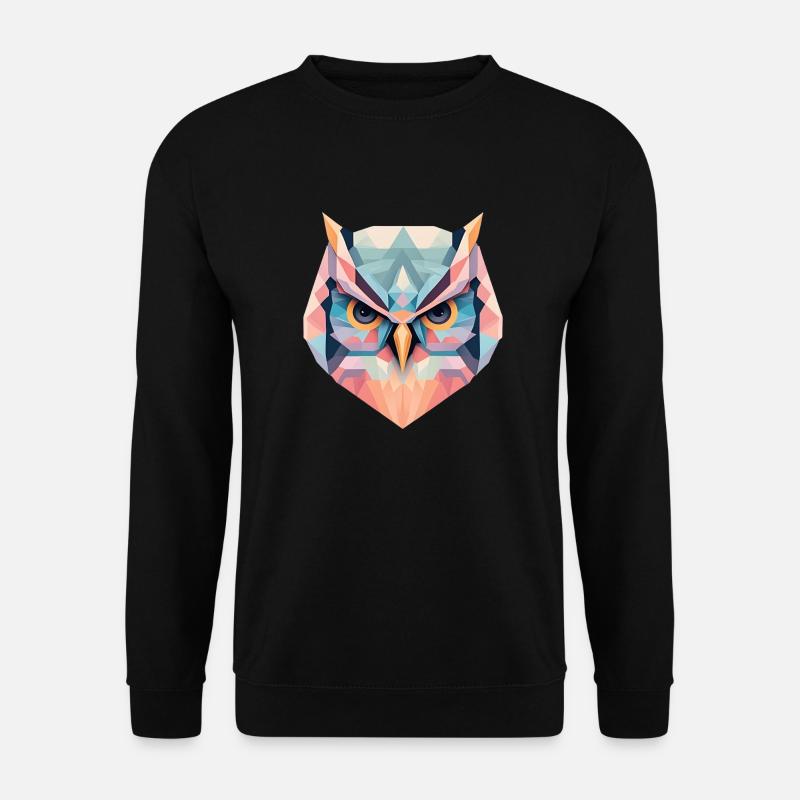 Geometric Owl Gift - Unisex Sweatshirt - black
