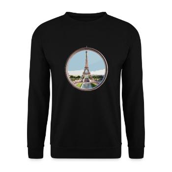 Eiffelturm - Unisex Pullover - Schwarz - Vorne - Alina (178cm) & Michal (187cm)