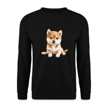 Shiba Inu Bébé - Sweat-shirt Unisexe - noir - Devant - Alina (178cm) & Michal (187cm)