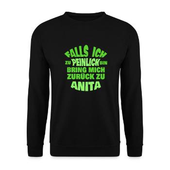 Geschenk für Anita - Unisex Pullover - Schwarz - Vorne - Alina (178cm) & Michal (187cm)