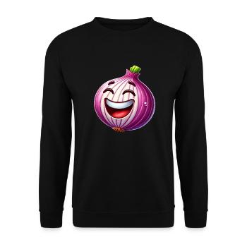 Dessin animé rieur oignon - Sweat-shirt Unisexe - noir - Devant - Alina (178cm) & Michal (187cm)