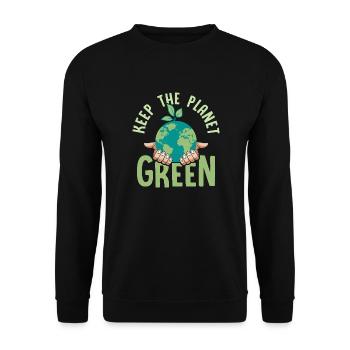 Keep The Planet Green Planet Earth Day - Unisex Pullover - Schwarz - Vorne - Alina (178cm) & Michal (187cm)