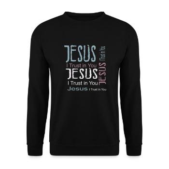 Jésus, j’ai confiance en toi - Sweat-shirt Unisexe - noir - Devant - Alina (178cm) & Michal (187cm)