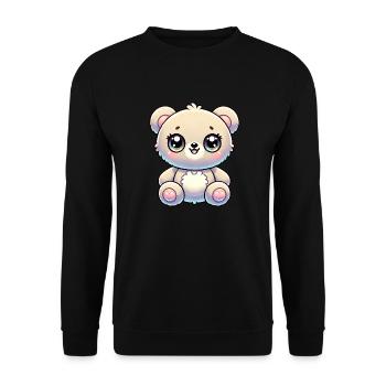 Super Cute Kawaii Baby Bear - Unisex Pullover - Schwarz - Vorne - Alina (178cm) & Michal (187cm)