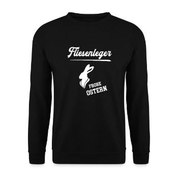 Fliesenleger Frohe Ostern Bodenleger Oster Outfit - Unisex Pullover - Schwarz - Vorne - Alina (178cm) & Michal (187cm)