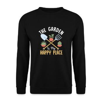 Le jardin est mon lieu de bonheur Jardinage botanique - Sweat-shirt Unisexe - noir - Devant - Alina (178cm) & Michal (187cm)
