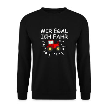 I don't care, I drive a tractor - Unisex Sweatshirt - black - Front - Alina (178cm) & Michal (187cm)