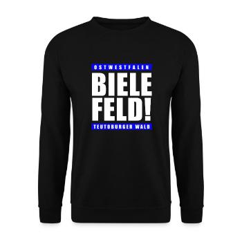 Bielefeld Ostwestfalen Teutoburger Wald - Unisex Pullover - Schwarz - Vorne - Alina (178cm) & Michal (187cm)