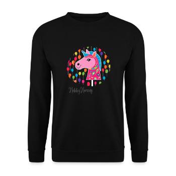 Hobby Horsing Liebligsshirt - Unisex Pullover - Schwarz - Vorne - Alina (178cm) & Michal (187cm)
