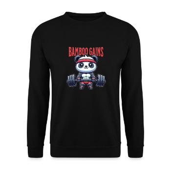 Panda à la salle de sport - Sweat-shirt Unisexe - noir - Devant - Alina (178cm) & Michal (187cm)