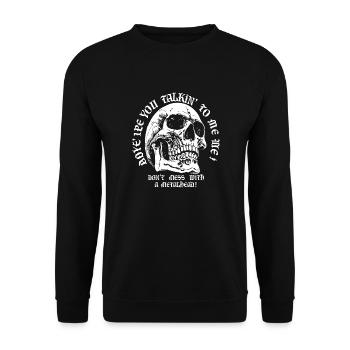 Schädel Metall Metalhead Rock - Unisex Pullover - Schwarz - Vorne - Alina (178cm) & Michal (187cm)