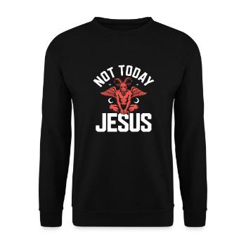 Not Jesus today! Satanist Atheist Goth Aesthetic - Unisex Sweatshirt - black - Front - Alina (178cm) & Michal (187cm)